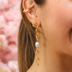 Aretes Eslabones Perla