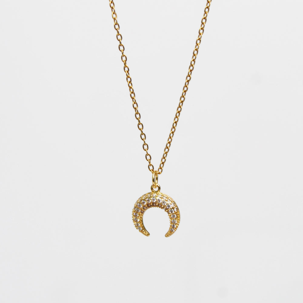 Collar Luna Brillante | Acero | Enchapado en oro