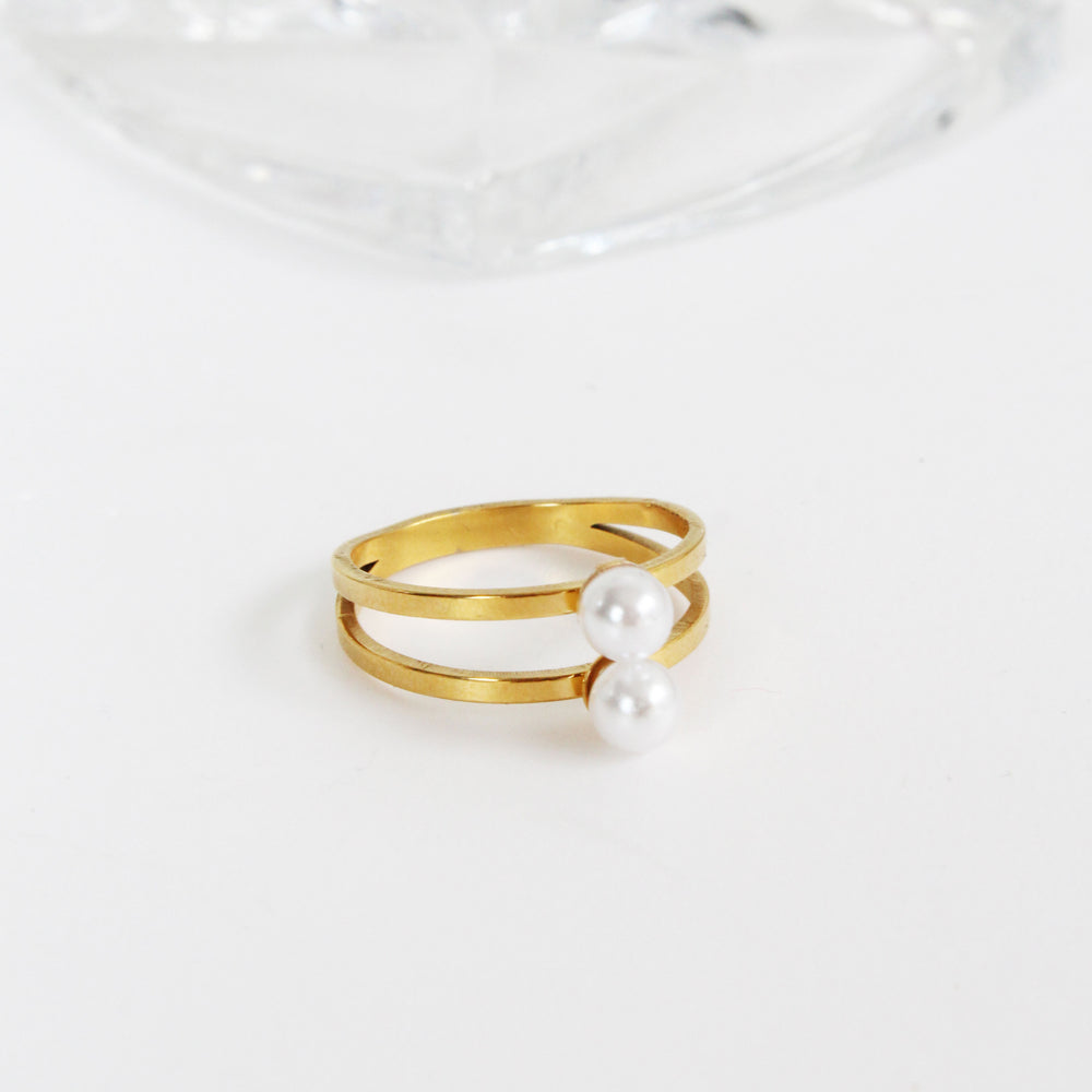 Anillo doble Perla