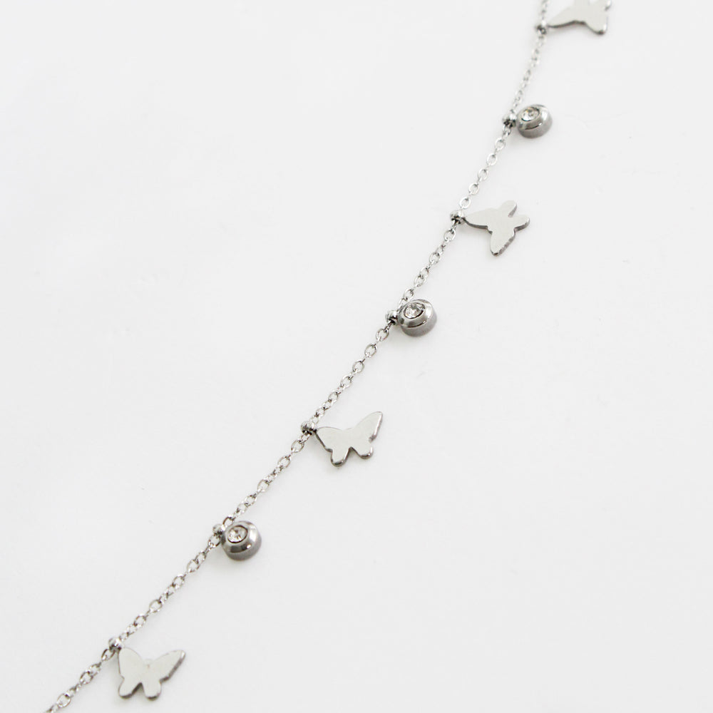 Collar Multimariposa Glam plateado
