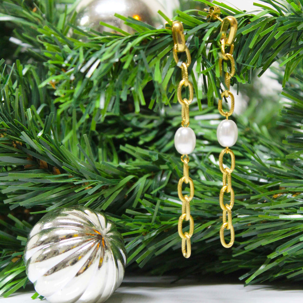 Aretes Eslabones Perla