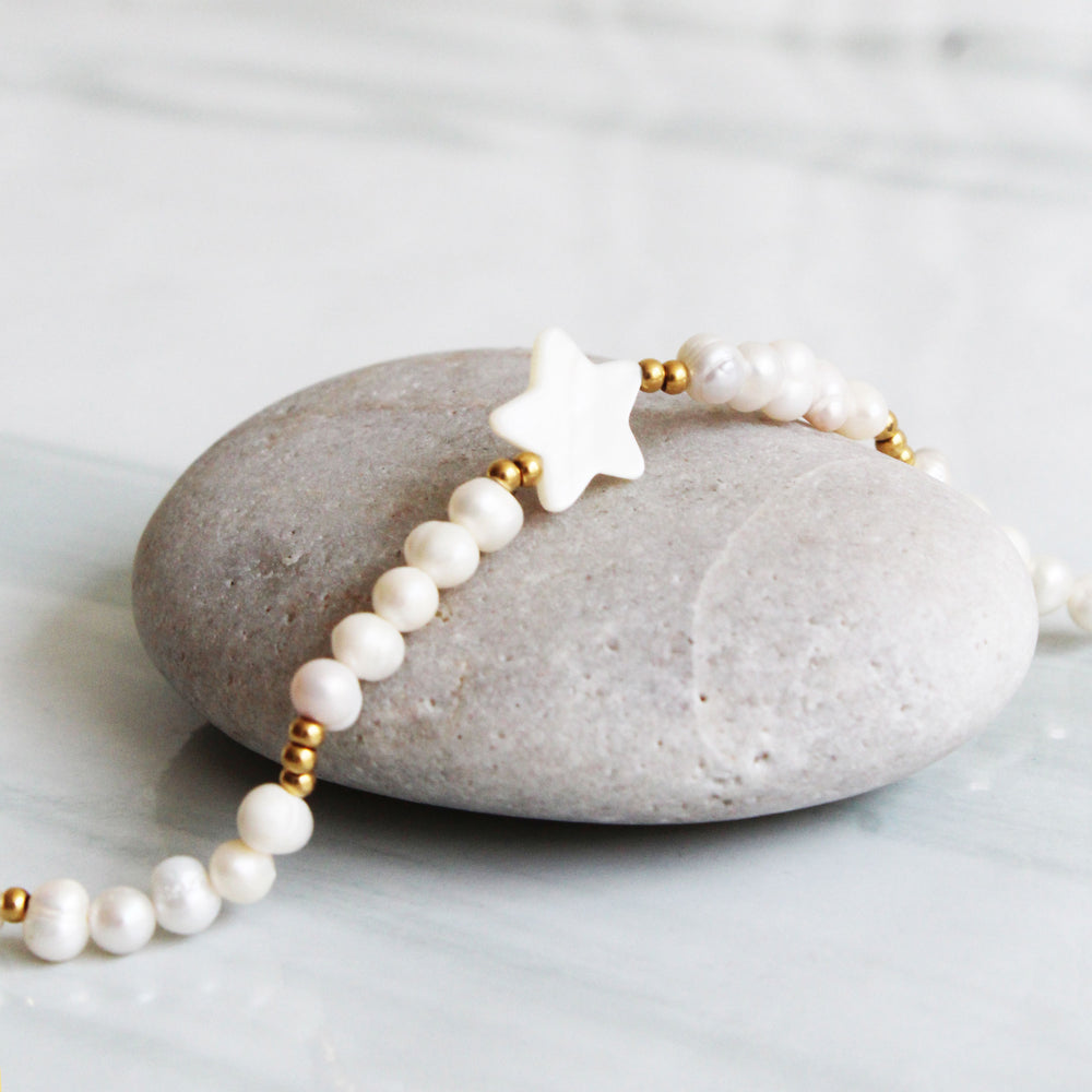 Pulsera Perlas y Estrellas