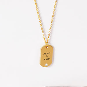 Collar Placa Brillo