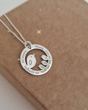 Collar Mamá Ave - Colección Silver