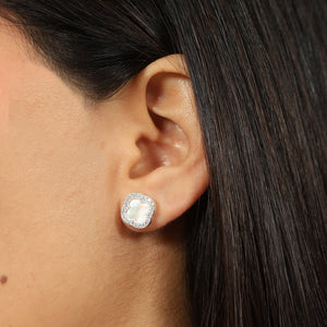 Aretes Clover Nácar - Colección Silver