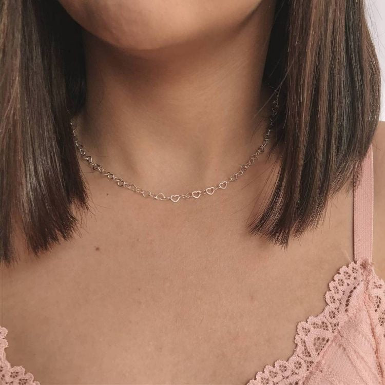 Collar Multicorazones - Colección Silver