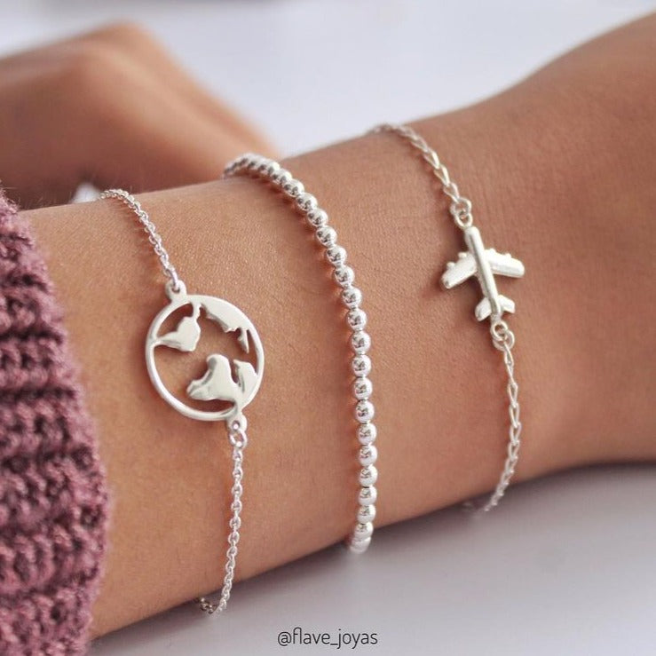 Pulsera Avión - Colección Silver
