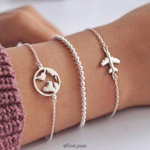 Pulsera Avión - Colección Silver