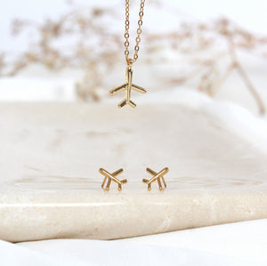 Set Avión Collar + Aretes