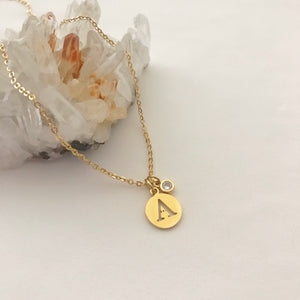 Collar Inicial Moneda + Brillo foto producto