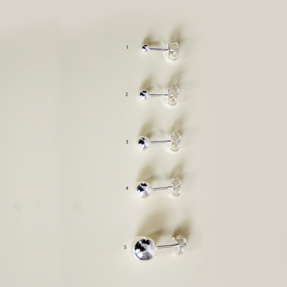 Aretes Bolitas Minimalistas - Colección Silver